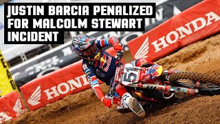 Justin Barcias Penalty for Malcolm Stewart Incident at Salt Lake Supercross [upl. by Karr309]