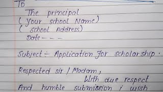 Application For Scholarship  How To Write Application For Scholarship in English [upl. by Namajneb]