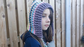 Crochet 91 How to crochet Cozy winter hat  hood [upl. by Salisbury]