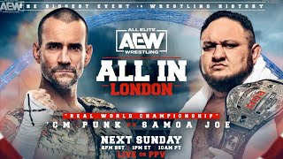 AEW All In London 2023 CM Punk vs Samoa Joe highlights [upl. by Stav]