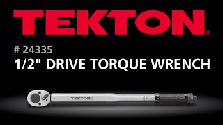 How to use the TEKTON 24335 12 in Drive Click Torque Wrench [upl. by Siesser]