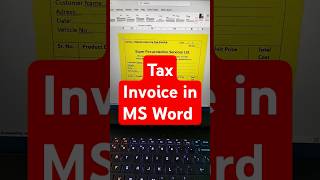 How to Make Tax Invoice microsoftoffice msword mswordtricks shorts shortsfeed2024 [upl. by Campagna]