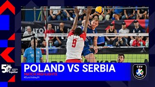 Poland vs Serbia I Match Highlights 14 Finals I CEV EuroVolley 2023 Men [upl. by Claudian]