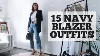 15 Navy Blazer Outfit Ideas  How to wear a navy blazer [upl. by Notseh]