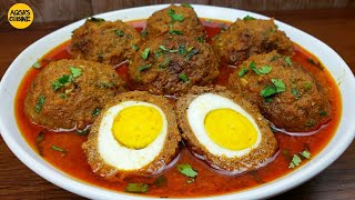 Try This Easiest Nargisi Kofta Curry Recipe Egg Stuffed Meatballs Egg Kofta Curry Koftay Ka Salan [upl. by Lamag527]