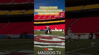 Shedeur Sanders THROWING Darts In Kansas City Chiefs Stadium deionsanders shorts [upl. by Anirda]