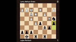 Larry Melvyn Evans vs Lajos Portisch  Amsterdam Interzonal 1964  Round 7 [upl. by Eeliram]