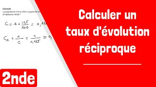 Comment calculer un taux dévolution réciproque [upl. by Ellehsem]