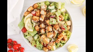 Vegan Caesar salad with Cajun tofu [upl. by Heeley]