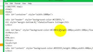 HTML Lesson 24 HTML layout using div tag Easy Steps Sahalsoftware [upl. by Koehler]