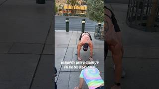 10 burpees with a stranger on the Las Vegas strip fitness vegas shorts [upl. by Fauver559]