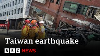 Taiwan hit by biggest earthquake in 25 years with at least four people dead  BBC News [upl. by Ilrac]