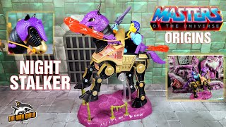 Masters of the Universe Origins NIGHT STALKER Evil Battle Steed Review [upl. by Htebazile]