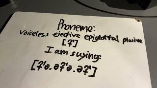 ʡʼ voiceless ejective epiglottal plosive consonant [upl. by Eyanaj]