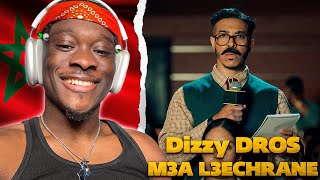 Dizzy DROS  M3A L3ECHRANE Official Music Video 🇲🇦 REACTION [upl. by Nnairet688]