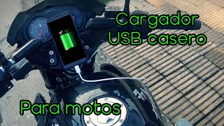 Como hacer cargador para celulares en una moto invento casero [upl. by Sileas]