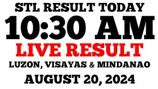 STL Result Today 1030AM Draw August 20 2024 STL Luzon Visayas and Mindanao LIVE Result [upl. by Eeneg]