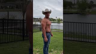 Muscle Dude in Jeans amp Cowboy Hat [upl. by Allehcim]