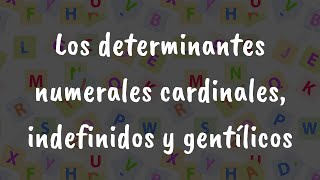 Los determinantes numerales cardinales indefinidos y gentílicos [upl. by Anitsuj]