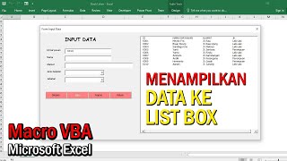 Cara Menampilkan data ke dalam Listbox pada Macro VBA Microsoft Excel [upl. by Oaoj]