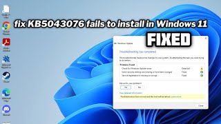 FIXED KB5043076 fails to install in Windows 11  2024 [upl. by Rebmetpes982]