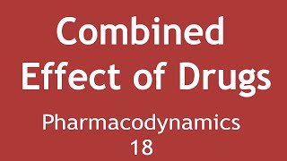 Combined effect of drugs Pharmacodynamics Part 18  Dr Shikha Parmar [upl. by Heymann]