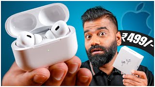 Apple AirPods Pro 2 in ₹499 Unboxing amp First Look  100 Fake But 100 Same🔥🔥🔥 [upl. by Kenzi]