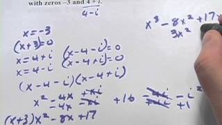 Write Polynomial Functions Given Specific Zeros [upl. by Eph]