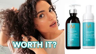 CURLY REVIEW  Wash day with Moroccanoil Curl Range [upl. by Laurene255]