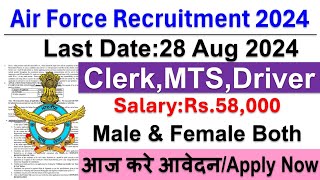 Airforce Group C New Vacancy 2024Airforce Group C Civilian Recruitment 2024Sarkari Today News Jobs [upl. by Ostraw]