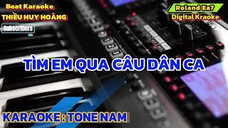 Karaoke Tìm Em Qua Câu Dân Ca Tone Nam 78 [upl. by Brew]