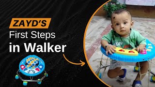 Zayd Enjoying Baby Walker  My baby boy first steps in walker  Cute Baby Moments [upl. by Ahsai]