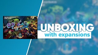 Tiny Epic Dungeons Kickstarter Deluxe Edition and Expansions Unboxing and Reboxing  GamelynGames [upl. by Melody349]