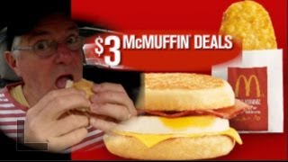 McDonalds Bacon amp Egg McMuffin Hash Brown Taste Test [upl. by Ahsekal]