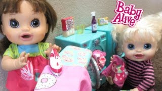 BABY ALIVE Audrey Says A Bad Word  Unboxing Our Generation Washer And Dryer [upl. by Zandt]