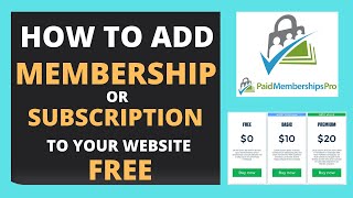 How To Add Subscription Or Membership Plan to Your WordPress Website in 2021  Paid Membership Pro [upl. by Akenna]