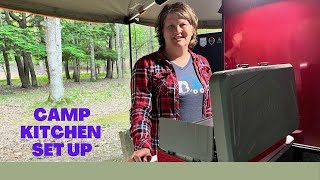 Wendys Camp Kitchen Setup for her Hiker Trailer [upl. by Miles]