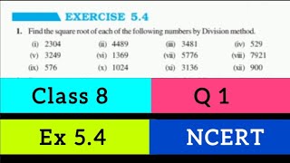 quotClass 8 Maths  Q 1 Ex 54  Chapter 5 Squares and square rootsquot [upl. by Blen591]