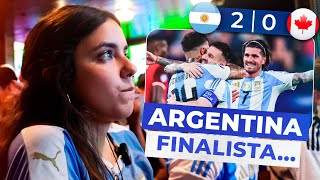 ARGENTINA VS CANADÁ  REACCIÓN de HINCHA URUGUAYA rodeada de ARGENTINOS Copa América 2024 [upl. by Coleen]