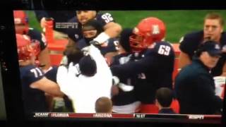 Arizona player punches teammate on sideline during Bowl Game [upl. by Adaurd]