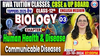 Class 12 Biology Chapter 7 Human Health And Disease  Communicable Diseases  By RWA [upl. by Ayatahs]