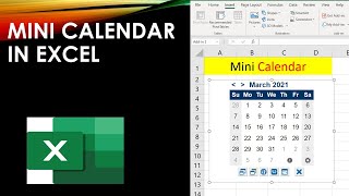 Mini Calendar In Microsoft Excel  Date Picker [upl. by Martel]