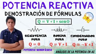 POTENCIA ACTIVA REACTIVA y APARENTE 😱 FORMULAS DEMOSTRADAS💥 POTENCIA MONOFASICA PASO a PASO ⚡ [upl. by Aisined]