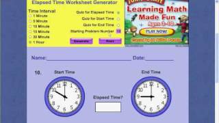 Elapsed Time Worksheet Generator Demo [upl. by Nestor]