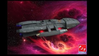 BATTLESTAR GALACTICA Revell Moebius model kit pro built and lighted [upl. by Terence752]