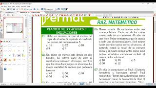 RAZ MATEMATICO P ECUACIONES E INECUACIONES 23 6 24 CICLO VIRTUAL [upl. by Anaitat]