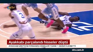 Ayakkabı parçalandı hisseler düştü  Basketbolda ayakkabı skandalı [upl. by Ecinaej]