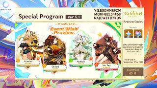 NEW UPDATE 51 SPECIAL PROGRAM  BANNERS Xilonen Redeem Codes FREE CHARACTER  Genshin Impact [upl. by Drofnas493]