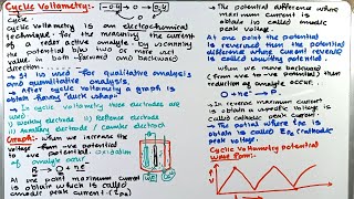 Part12 Voltammetry  Cyclic Voltammetry  cyclicvoltametry [upl. by Silver705]