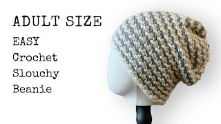 Crochet Slouchy Beanie Tutorial  Adult Size Montgomery Easy Crochet Slouch Hat Free Pattern on Blog [upl. by Yroj]